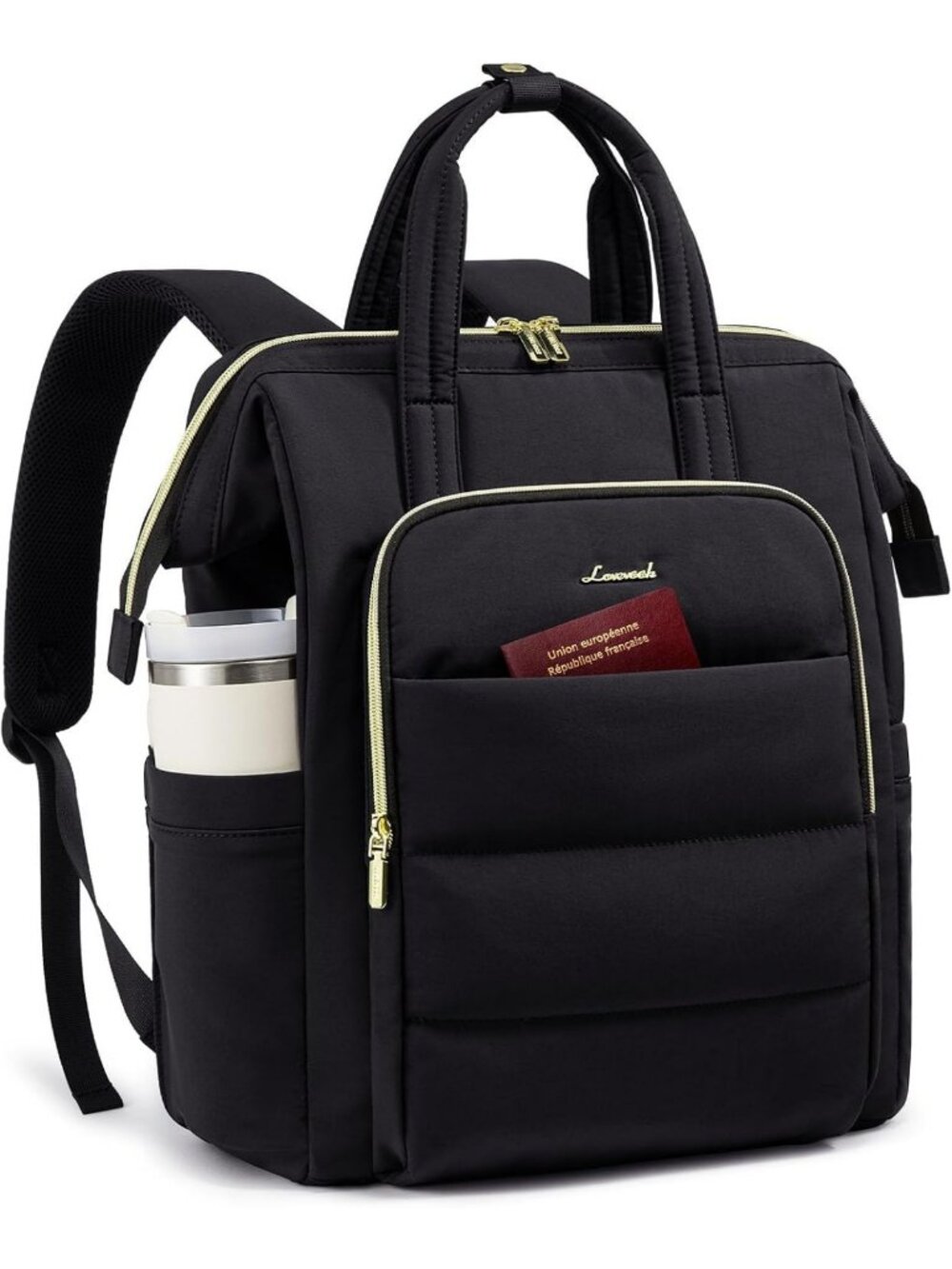 Lightweight Quilted Laptop Backpack for Women, Travel Daypack for College & Work